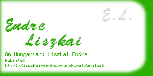 endre liszkai business card